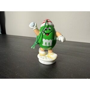 Vintage 1996 Green M&M with Snowball Christmas Ornament Candy